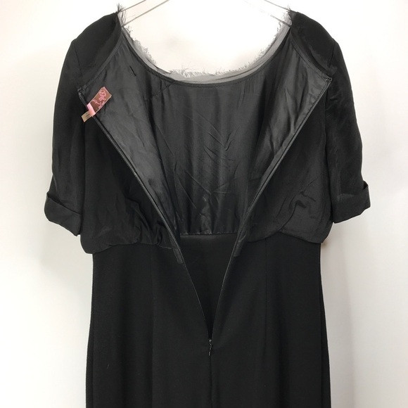 Eliza J Dress Black Silk Special Occasion Party Date Cocktail Wedding LBD Prom - Picture 6 of 16